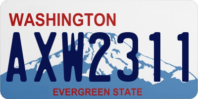 WA license plate AXW2311