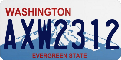 WA license plate AXW2312