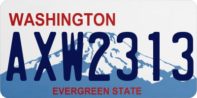 WA license plate AXW2313