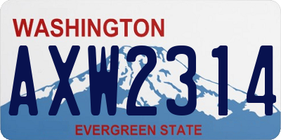 WA license plate AXW2314