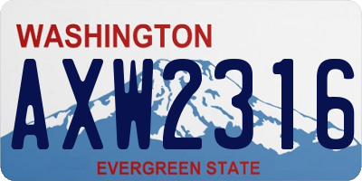 WA license plate AXW2316