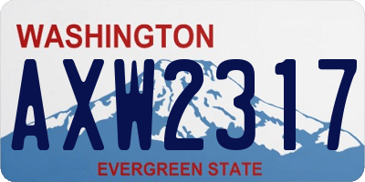 WA license plate AXW2317