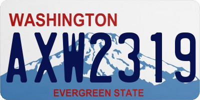 WA license plate AXW2319