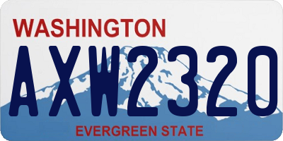 WA license plate AXW2320
