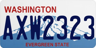 WA license plate AXW2323