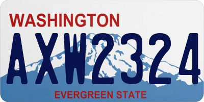 WA license plate AXW2324