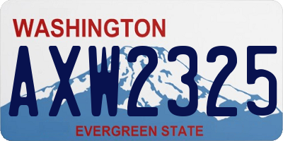 WA license plate AXW2325