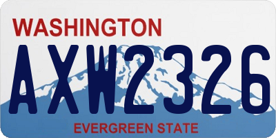 WA license plate AXW2326