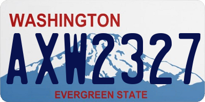 WA license plate AXW2327