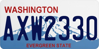 WA license plate AXW2330