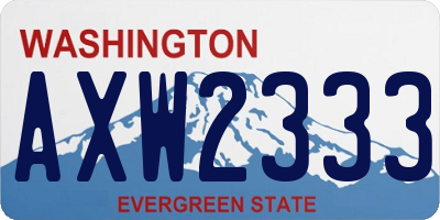 WA license plate AXW2333