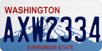 WA license plate AXW2334