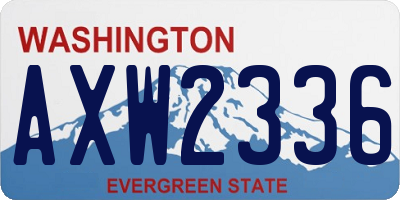 WA license plate AXW2336