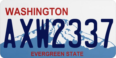 WA license plate AXW2337
