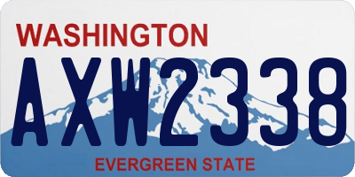 WA license plate AXW2338