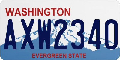 WA license plate AXW2340