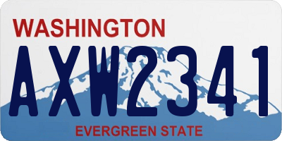 WA license plate AXW2341