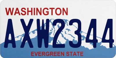 WA license plate AXW2344