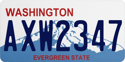 WA license plate AXW2347