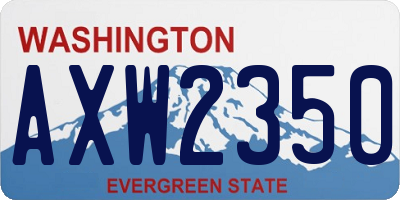 WA license plate AXW2350