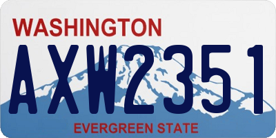 WA license plate AXW2351