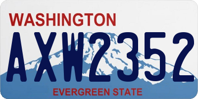 WA license plate AXW2352
