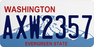 WA license plate AXW2357