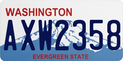 WA license plate AXW2358