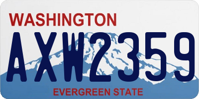 WA license plate AXW2359