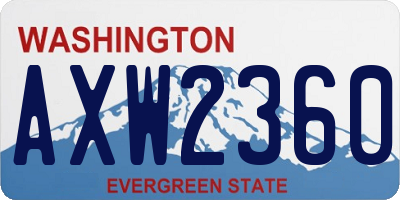 WA license plate AXW2360