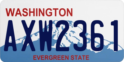 WA license plate AXW2361