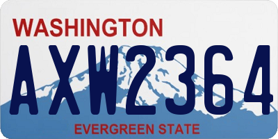 WA license plate AXW2364