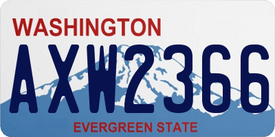 WA license plate AXW2366