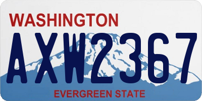 WA license plate AXW2367