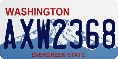 WA license plate AXW2368