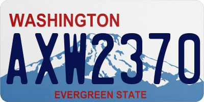 WA license plate AXW2370