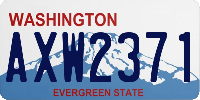 WA license plate AXW2371