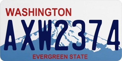WA license plate AXW2374