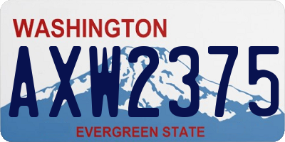 WA license plate AXW2375