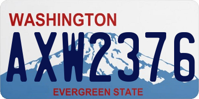 WA license plate AXW2376