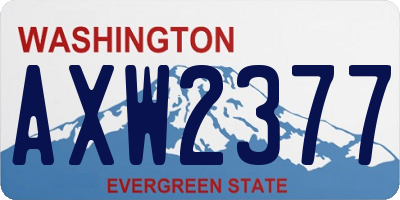 WA license plate AXW2377