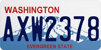 WA license plate AXW2378