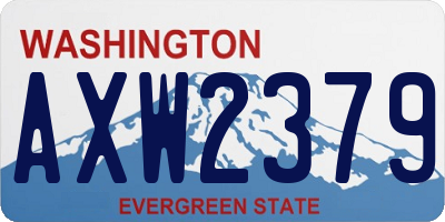 WA license plate AXW2379