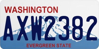 WA license plate AXW2382