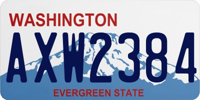 WA license plate AXW2384