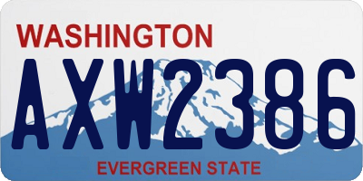WA license plate AXW2386