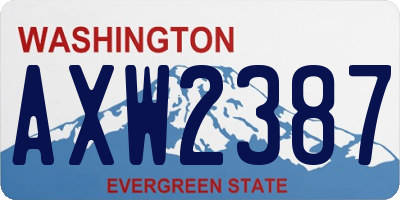 WA license plate AXW2387
