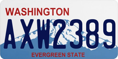 WA license plate AXW2389