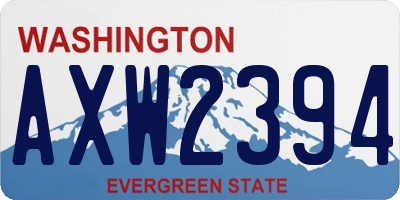 WA license plate AXW2394