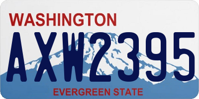 WA license plate AXW2395